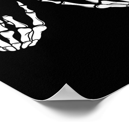 Rock On Rock Star Skelet Hands Rocker Spooky Hal Poster (Hoek)