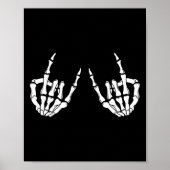 Rock On Rock Star Skelet Hands Rocker Spooky Hal Poster (Voorkant)