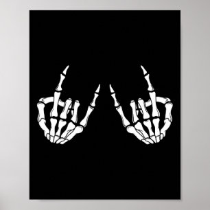 Rock On Rock Star Skelet Hands Rocker Spooky Hal Poster