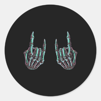 Rock On Rock Star Skeleton Hands - Concert Band Gr Ronde Sticker
