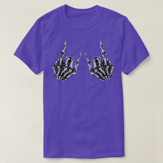 Rock On Rock Star Skeleton Hands Costume Funny Hal T-shirt (Design voorkant)