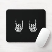 Rock On Rock Star Skeleton Hands Rocker Funny Hall Muismat (Met muis)