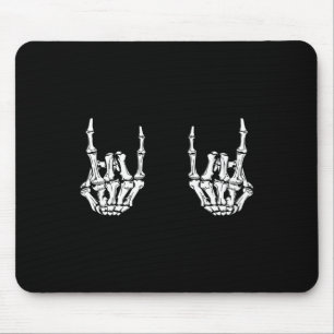 Rock On Rock Star Skeleton Hands Rocker Funny Hall Muismat
