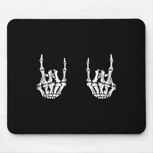 Rock On Rock Star Skeleton Hands Rocker Funny Hall Muismat (Voorkant)
