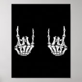 Rock On Rock Star Skeleton Hands Rocker Funny Hall Poster (Voorkant)