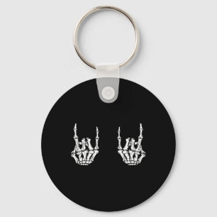 Rock On Rock Star Skeleton Hands Rocker Funny Hall Sleutelhanger
