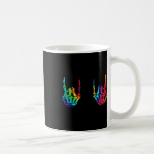 Rock On Rock Star Skeleton Hands Rocker Halloween Koffiemok