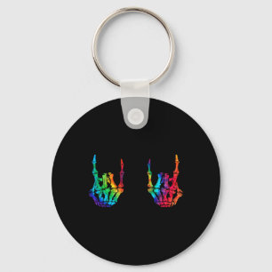 Rock On Rock Star Skeleton Hands Rocker Halloween Sleutelhanger