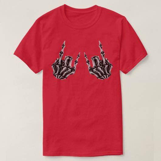 Rock On Rock Star Skeleton Hands T-shirt (Design voorkant)