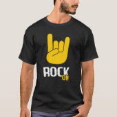Rock On Rocker t-shirt met Horns-symbool (Voorkant)