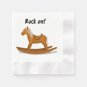 Rock On Rocking Horse Schattigee Kinder Cartoon ku Servet