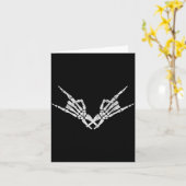 Rock On Rockster Skelet Hand Schedel Grappig Kaart (Gele Bloem)