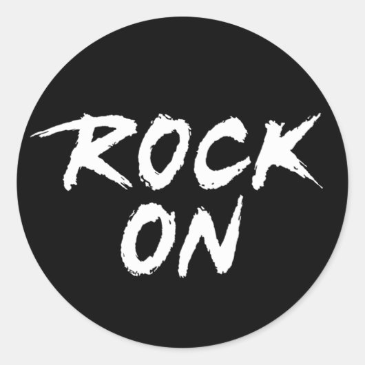 Rock On Ronde Sticker (Voorkant)