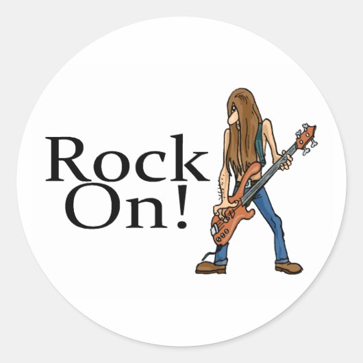 Rock On Ronde Sticker (Voorkant)