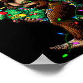 Rock On Santa Bigfoot Christmas Tree Xmas Lights S Poster (Hoek)