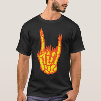 Rock On Skelet Handgebaren Hard Rock On Skelet T-shirt