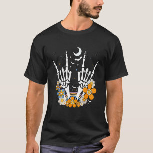 Rock on Skeleton Hand Gestures Hard Rock on Skele T-shirt