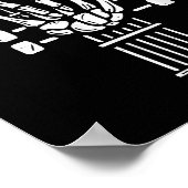 Rock On Skeleton Hand Guitar Guitarist Funny Music Poster (Hoek)