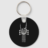 Rock On Skeleton Hand Guitar Guitarist Funny Music Sleutelhanger (Voorkant)