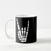 Rock on Skeleton Hand Sign - Minimalistisch Hoowee Koffiemok (Links)
