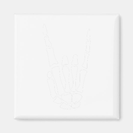 Rock on Skeleton Hand Sign - Minimalistisch Hoowee Magneet (Voorkant)