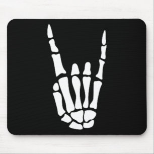 Rock on Skeleton Hand Sign - Minimalistisch Hoowee Muismat