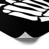 Rock on Skeleton Hand Sign - Minimalistisch Hoowee Poster (Hoek)