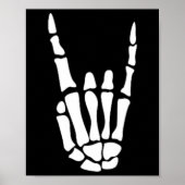 Rock on Skeleton Hand Sign - Minimalistisch Hoowee Poster (Voorkant)