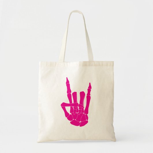 Rock on Skeleton Hand Tote Bag (Voorkant)