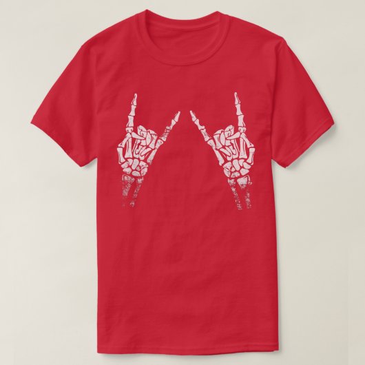 Rock on Skeleton Hands, Concert star, Meta T-shirt (Design voorkant)