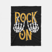 Rock On Skeleton Hands Rock And Roll Metal Concert Fleece Deken (Voorkant)