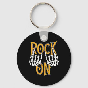 Rock On Skeleton Hands Rock And Roll Metal Concert Sleutelhanger
