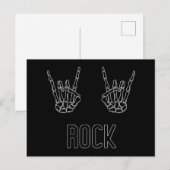 Rock on Skeleton Hands Uitnodiging Briefkaart (Voorkant / Achterkant)