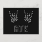 Rock on Skeleton Hands Uitnodiging Briefkaart (Voorkant)