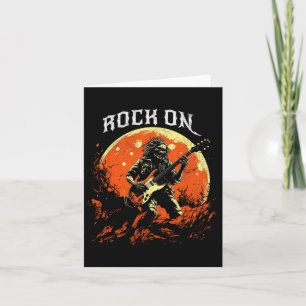 Rock on Skeleton speelt gitaarrock en roll hall Kaart