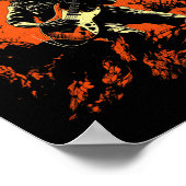 Rock on Skeleton speelt gitaarrock en roll hall Poster (Hoek)