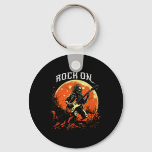 Rock on Skeleton speelt gitaarrock en roll hall Sleutelhanger