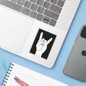 Rock On Sticker (Laptop met iPhone)