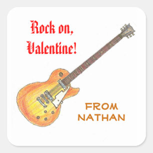 Rock on Valentijnsticker Vierkante Sticker