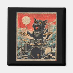 Rock On Vintage Drummer Kat Koele Band Stijl Cadea Magneet