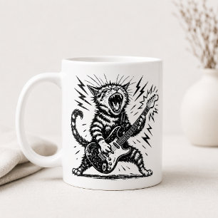 Rock On Zware Metal Gitaar Kat Koffiemok