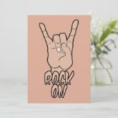 ROCK OP aangepaste kleuruitnodigingen Kaart (Staand voorkant)