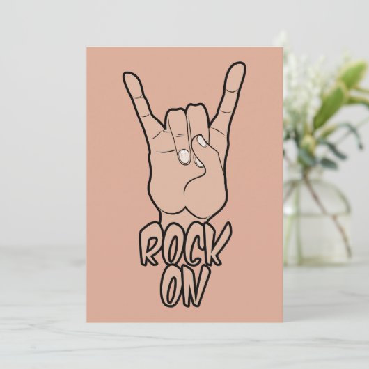 ROCK OP aangepaste kleuruitnodigingen Kaart (Staand voorkant)