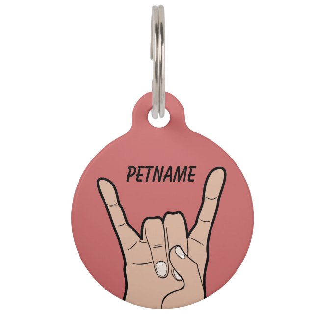 ROCK OP aangepaste labels voor huisdieren Huisdierpenning (Voorkant)