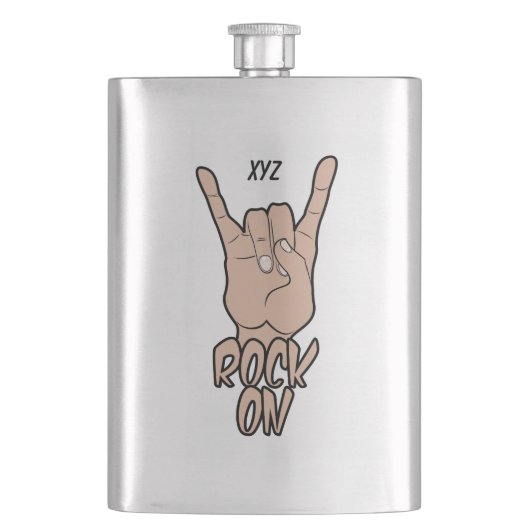 ROCK OP aangepaste monogram Heupfles (Voorkant)