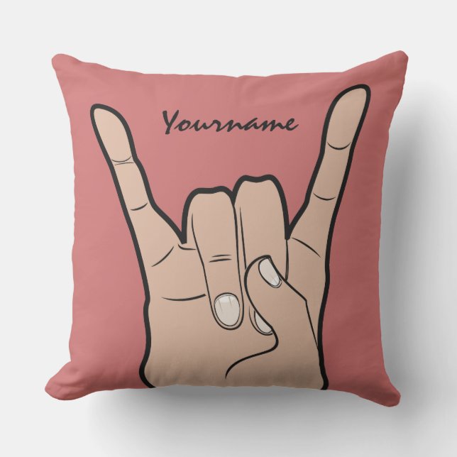 ROCK OP aangepaste naam en kleurwerpkussen Buitenkussen (Voorkant)