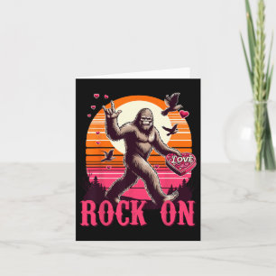Rock op Bigfoot Sasquatch Yeti Valentijnsdag Retr Kaart