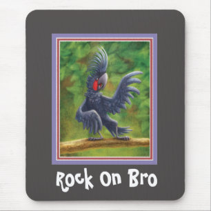 Rock op Bro Black Palm Kaketoe Mousepad Muismat