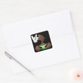 Rock op Emoji Poop Vierkante Sticker (Envelop)