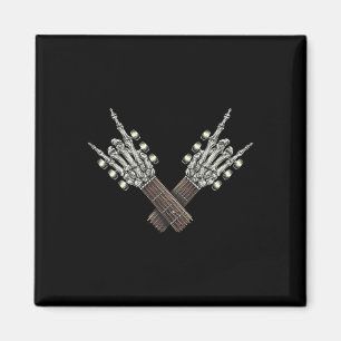 Rock op gitaar nek rock en roll Halloween Skelet Magneet